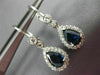 ANTIQUE 2.04CT DIAMOND & AAA SAPPHIRE 14KT WHITE GOLD 3D HANGING EARRINGS 18254