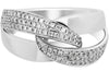 ESTATE .41CT DIAMOND 18KT WHITE GOLD 3D CLASSIC MULTI ROW LOVE KNOT FUN RING