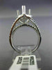 ESTATE LARGE 1.26CT DIAMOND 14K WHITE GOLD PEAR SHAPE SEMI MOUNT ENGAGEMENT RING