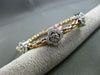 ESTATE 1.30CT DIAMOND 14KT WHITE & ROSE GOLD 3D FLOWER FLEXIBLE BANGLE BRACELET