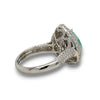 LARGE 4.12CT DIAMOND & AAA PARAIBA TOURMALINE 18K WHITE GOLD 3D DOUBLE HALO RING
