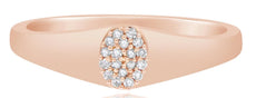 ESTATE .07CT DIAMOND 14K ROSE GOLD 3D ROUND CLASSIC CLUSTER OVAL UNISEX FUN RING