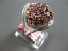LARGE 3.43CT WHITE & PINK DIAMOND 18K WHITE & ROSE GOLD 3D OVAL ANNIVERSARY RING