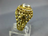 ANTIQUE LARGE 1.55CT DIAMOND 18K YELLOW GOLD OPEN FILIGREE CROSS ENGAGEMENT RING