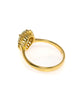 .20CT DIAMOND & AAA GREEN AMETHYST 18KT YELLOW GOLD PEAR SHAPE & ROUND HALO RING