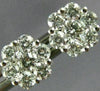 ESTATE .94CT DIAMOND 18KT WHITE GOLD 3D 8mm CLASSIC CLUSTER FLOWER STUD EARRINGS