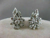 ESTATE .85CTW DIAMOND 14KT WHITE GOLD FLOWER CLIP ON EARRINGS ITALY #1148