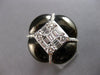 EXTRA LARGE 2.14CT DIAMOND & BLACK ENAMEL 18KT WHITE GOLD SQUARE FLOWER FUN RING
