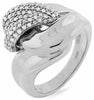 ESTATE .58CT DIAMOND 14KT WHITE GOLD 3D MULTI ROW PAVE LOVE KNOT FUN RING