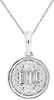ESTATE .31CT DIAMOND 14KT WHITE GOLD ROUND & BAGUETTE CLUSTER BEZEL FUN PENDANT