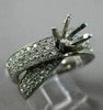 ESTATE WIDE .75CT DIAMOND 14K WHITE GOLD 3D MULTI ROW SEMI MOUNT ENGAGEMENT RING