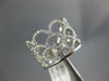 ESTATE WIDE .62CT DIAMOND 18K WHITE GOLD MULTI ROW CROWN 3/4TH ETERNITY FUN RING
