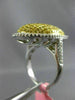 EXTRA LARGE 2.21CT WHITE & INTENSE YELLOW DIAMOND 18K 2TONE GOLD MICRO PAVE RING