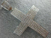 EXTRA LARGE 2.16CT DIAMOND 18KT WHITE GOLD CLASSIC MULTI ROW PAVE CROSS PENDANT