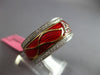 LARGE .61CT WHITE DIAMOND & RED & YELLOW ENAMEL 18KT 2 TONE GOLD A INITIAL RING