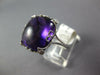 EXTRA LARGE 13.81CT DIAMOND & AAA AMETHYST 14KT WHITE GOLD CUSHION FILIGREE RING