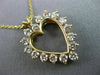 ESTATE .64CT ROUND DIAMOND 14KT YELLOW GOLD CLASSIC OPEN HEART PENDANT  #19214