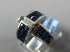 WIDE 3.47CT DIAMOND &AAA SAPPHIRE 18K WHITE GOLD PRINCESS & ROUND PLUS SIGN RING