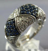 LARGE 2.10CT DIAMOND & AAA SAPPHIRE 18KT WHITE GOLD MULTI ROW X ANNIVERSARY RING
