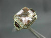 LARGE 4.82CT DIAMOND AAA MORGANITE & GARNET 14K ROSE 3D 3 STONE ENGAGEMENT RING