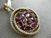 LARGE 3.23CT DIAMOND & AAA PINK SAPPHIRE 14KT ROSE GOLD CIRCULAR CLUSTER PENDANT