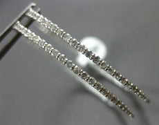ESTATE EXTRA LARGE 3.0CT DIAMOND 14K WHITE GOLD INSIDE OUT HOOP HANGING EARRINGS