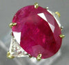 ANTIQUE LARGE 9.97CT DIAMOND & BURMESE RUBY 18KT GOLD & PLATINUM ENGAGEMENT RING