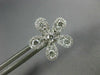 ESTATE LARGE 1.05CT DIAMOND 18KT WHITE GOLD 3D FLOWER CLASSIC STUD EARRINGS