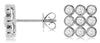 .60CT DIAMOND 14KT WHITE GOLD 3D ROUND ETOILE BEZEL SQUARE CHECKER STUD EARRINGS