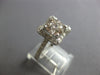 ESTATE LARGE 1.74CT DIAMOND 18K WHITE GOLD SOLITAIRE HALO SQUARE ENGAGEMENT RING
