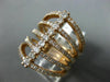 ESTATE EXTRA LARGE 1.10CT DIAMOND 14KT ROSE GOLD 3D CLASSIC MULTI ROW FUN RING