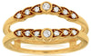 WIDE .19CT DIAMOND 14KT YELLOW GOLD 3D FILIGREE MILGRAIN INSERT ANNIVERSARY RING