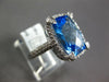 ESTATE LARGE 8.0CT DIAMOND & AAA BLUE TOPAZ 14KT WHITE GOLD 3D FILIGREE FUN RING