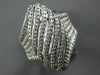 ESTATE LARGE .92CT DIAMOND 14KT WHITE GOLD 3D MULTI ROW MARQUISE SHAPE FUN RING
