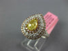 2.16CT WHITE CANARY & PINK DIAMOND 18K 2 TONE GOLD 3D PEAR SHAPE ENGAGEMENT RING