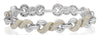 ESTATE 4.55CT DIAMOND 14KT 2 TONE GOLD DOUBLE ROW INFINITY CUFF TENNIS BRACELET