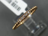 ESTATE .04CT ROUND DIAMOND 14KT ROSE GOLD 3D FIVE STONE MILGRAIN BEADED FUN RING