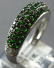 WIDE .90CT DIAMOND & TSAVORITE 14K WHITE GOLD MULTI ROW WEDDING ANNIVERSARY RING