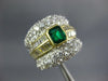 LARGE 4.10CT DIAMOND & AAA EMERALD 18KT 2 TONE GOLD 3D BAGUETTE ENGAGEMENT RING