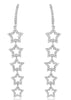 1.2CT DIAMOND 14K WHITE GOLD 3D ROUND MULTI STAR GRADUATING FUN HANGING EARRINGS