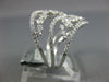 ESTATE LARGE 1.23CT DIAMOND 18K WHITE GOLD CLUSTER MULTI ROW WAVE SWIRL FUN RING