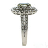 2.05CT WHITE & FANCY YELLOW DIAMOND 18KT WHITE GOLD OVAL & ROUND ENGAGEMENT RING