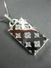ANTIQUE LARGE .30CT DIAMOND 14KT WHITE GOLD 3D FLORAL PURSE BAG PENDANT #19086