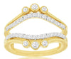 .47CT DIAMOND 14KT YELLOW GOLD 3D ROUND PAST PRESENT FUTURE BEZEL INSERT RING