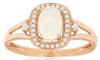 .60CT DIAMOND & AAA OPAL 14KT ROSE GOLD OVAL & ROUND FILIGREE MILGRAIN FUN RING