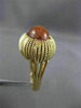 ANTIQUE WIDE & LARGE AAA GOLDSTONE 14KT YELLOW GOLD 3D SOLITAIRE FUN RING #24322