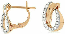 ESTATE .25CT DIAMOND 14KT ROSE GOLD 3D PAVE CLASSIC LOVE KNOT CLIP ON EARRINGS