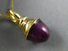 LARGE PURPLE ENAMEL 14KT YELLOW GOLD 3D DOME SHAPE FLOATING PENDANT #MILANO026