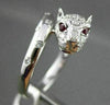 ANTIQUE .71CT DIAMOND & AAA RUBY 18KT WHITE GOLD ETOILE HANDCRAFTED PANTHER RING