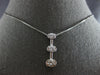 1.20CT DIAMOND 14K WHITE GOLD 3 STONE PAST PRESENT FUTURE FLOATING PENDANT 27833